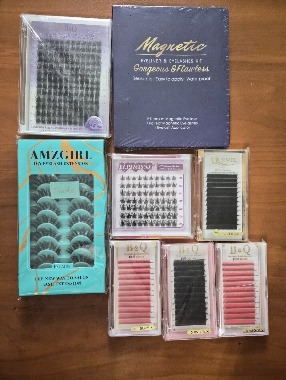 Assorted False Eyelash Kits - Sets - Extensions - Clusters - Black & Red